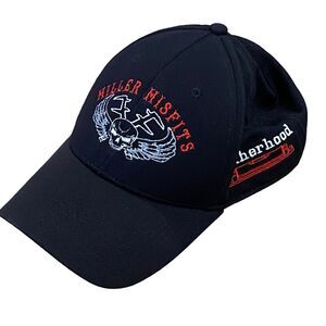 Millers Misfits Mens Size M L Black Graphic Baseball Hat Cap Millwright Skull